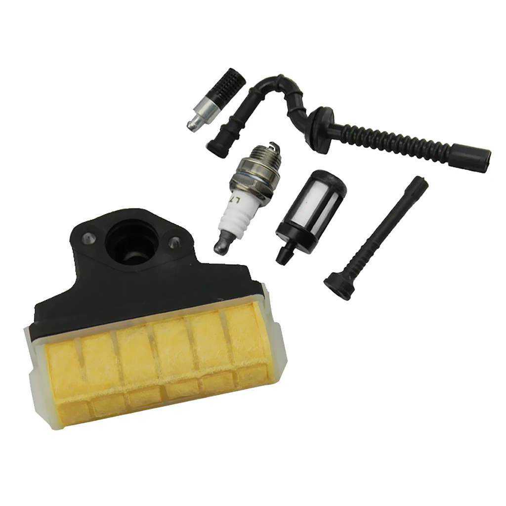 Air Filter + Spark Plug + Fuel / Oil Line Filter for STIHL 021 023 025 MS210 MS230 MS250 Chainsaw Replacement, Lawn Mower Parts