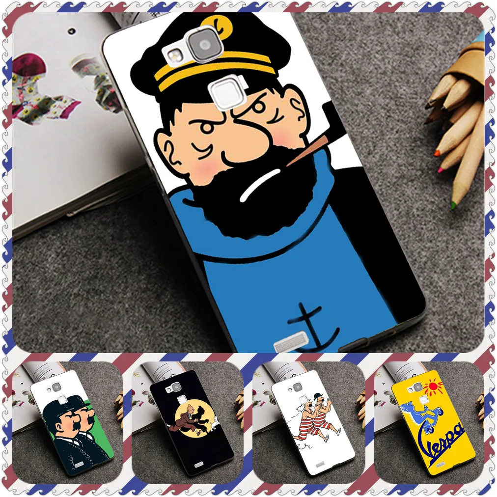 

The Adventures of Tintin TPU Patterned Case For Huawei P20 Mate 10 P10 Lite P20 Pro P8 P9 Lite 2017 Cover
