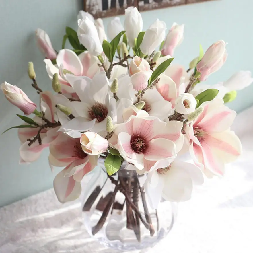 

Wedding Decoration Silk Flowers Orchid Magnolia Wedding Artificial Flowers for Home Decoration