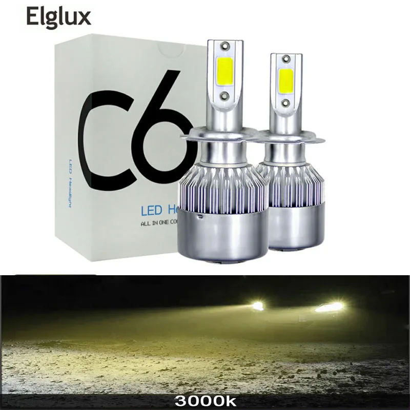 Elglux H11 9005/HB3 9006/HB4 светодиодный ная Автомобильная противотуманная фара 8000lm 3000K