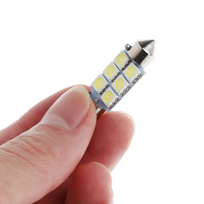 YAM белый 36 мм 6 LED 5050 SMD Автомобильная гирлянда для салона купольная Лампа DC 12V| |