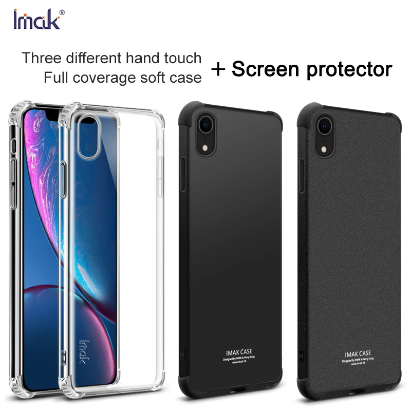 

New For iPhone XR Case Cover IMAK Fitted Case Anti-dropping airbag protection Cover For Apple iPhone XR Soft TPU Case 6.1''