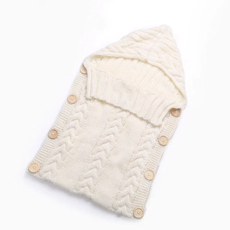 Новорожденный пеленание зимний спальный мешок Одеяло Обёрточная бумага теплая шерсть вязаный крючком вязаное изделие Слои для малышей