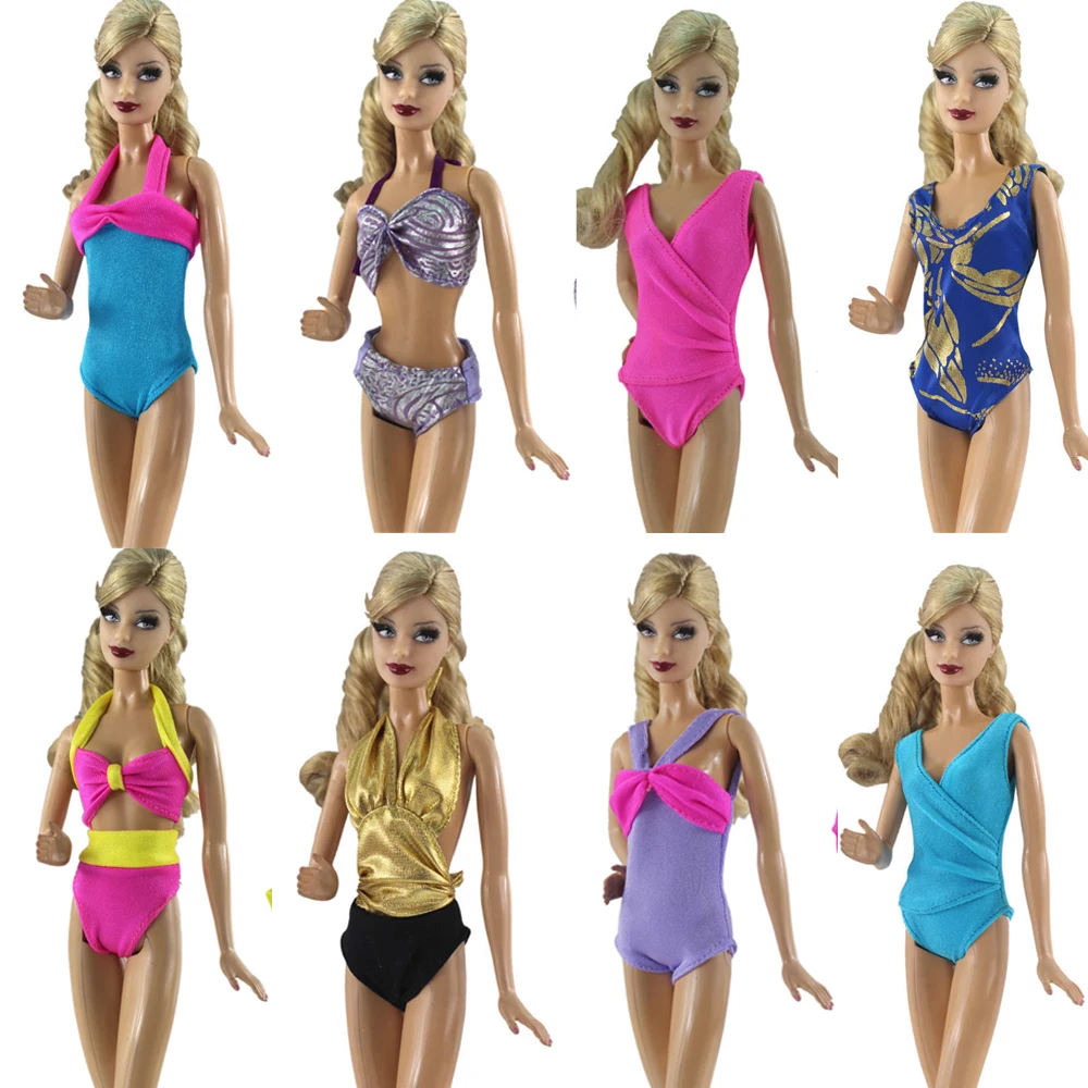 

NK One Pcs Princess Doll Swimwear Swimsuits Summer Beach Bathing Bikini Dress For Barbie Doll Accessories Toys JJ 6X