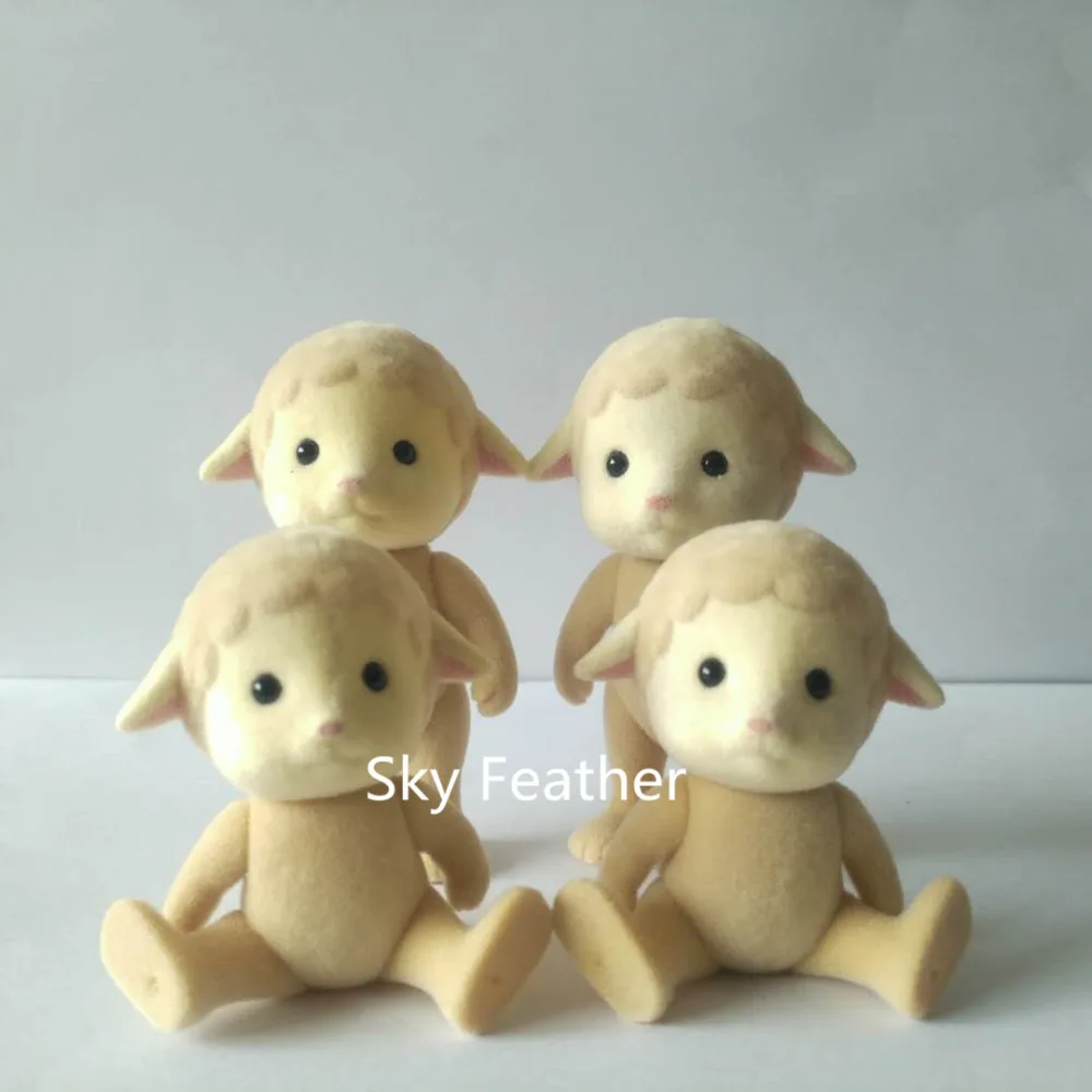 

4pcs/pack Sheep without cloth Sylvanian Family Figures Anime Cartoon figures dolls Toys Child Toys gift DIY role play gift