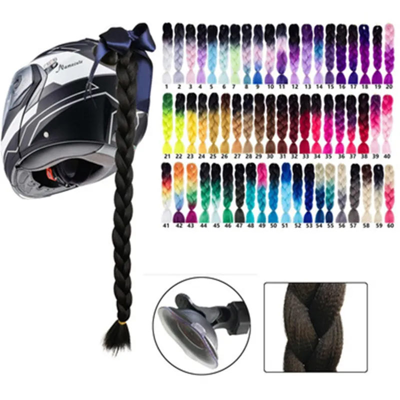 12 Color Punk Style Motorcycle Gradient Ramp Helmet Braids Twist Braid
