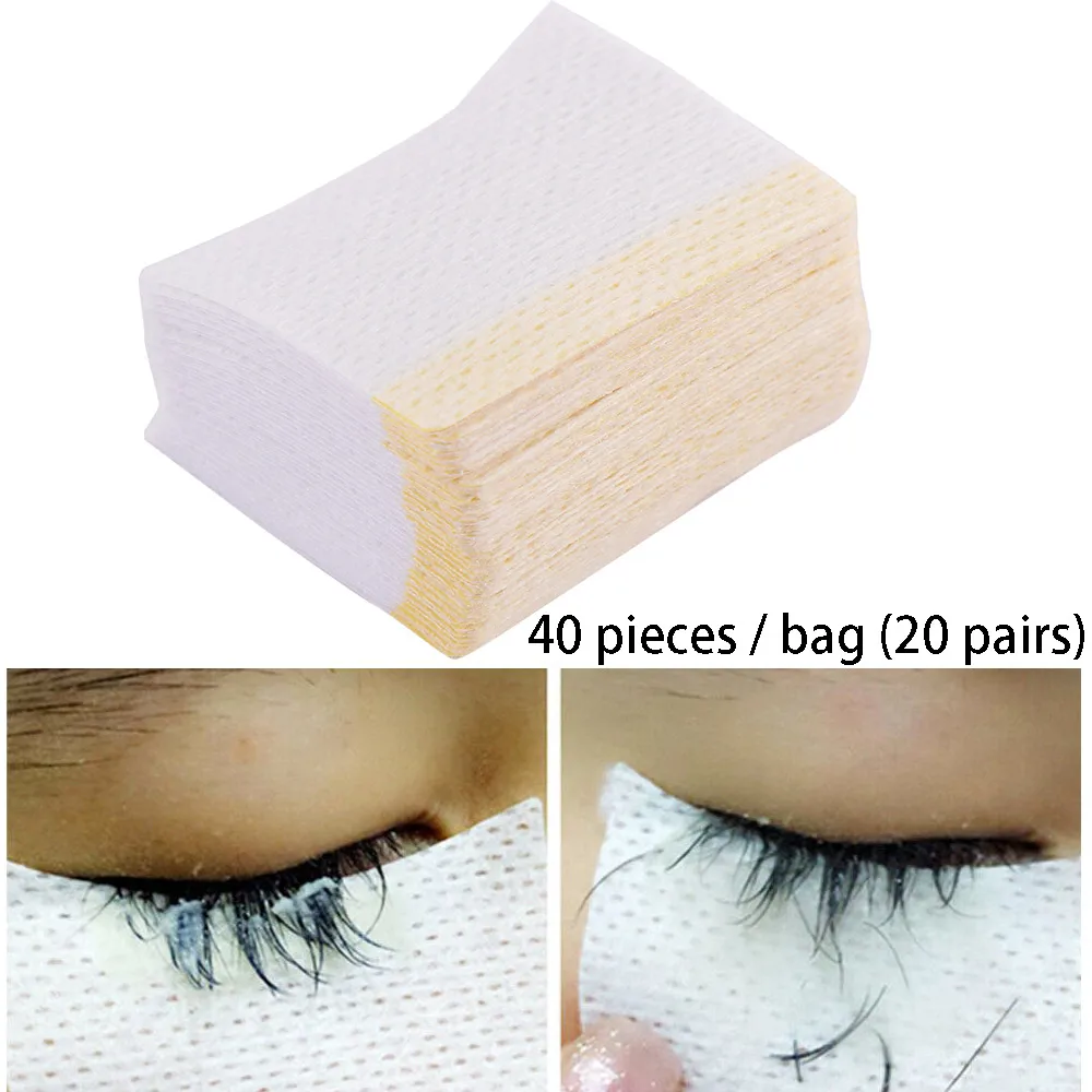 

40PCS Cotton Disposable Eyelash Extension Patch Under Eye Pads Lash Eyelash Extension Patches Eye Tips Sticker Wraps Makeup Tool