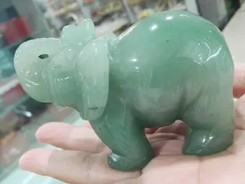

Hand-carved natural Dongling jade elephant ornaments