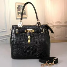 Натуральная кожа аллигатора с золотым замком, женская сумка с верхней ручкой, женская сумка через плечо из крокодиловой кожи, Дамская маленькая сумочка