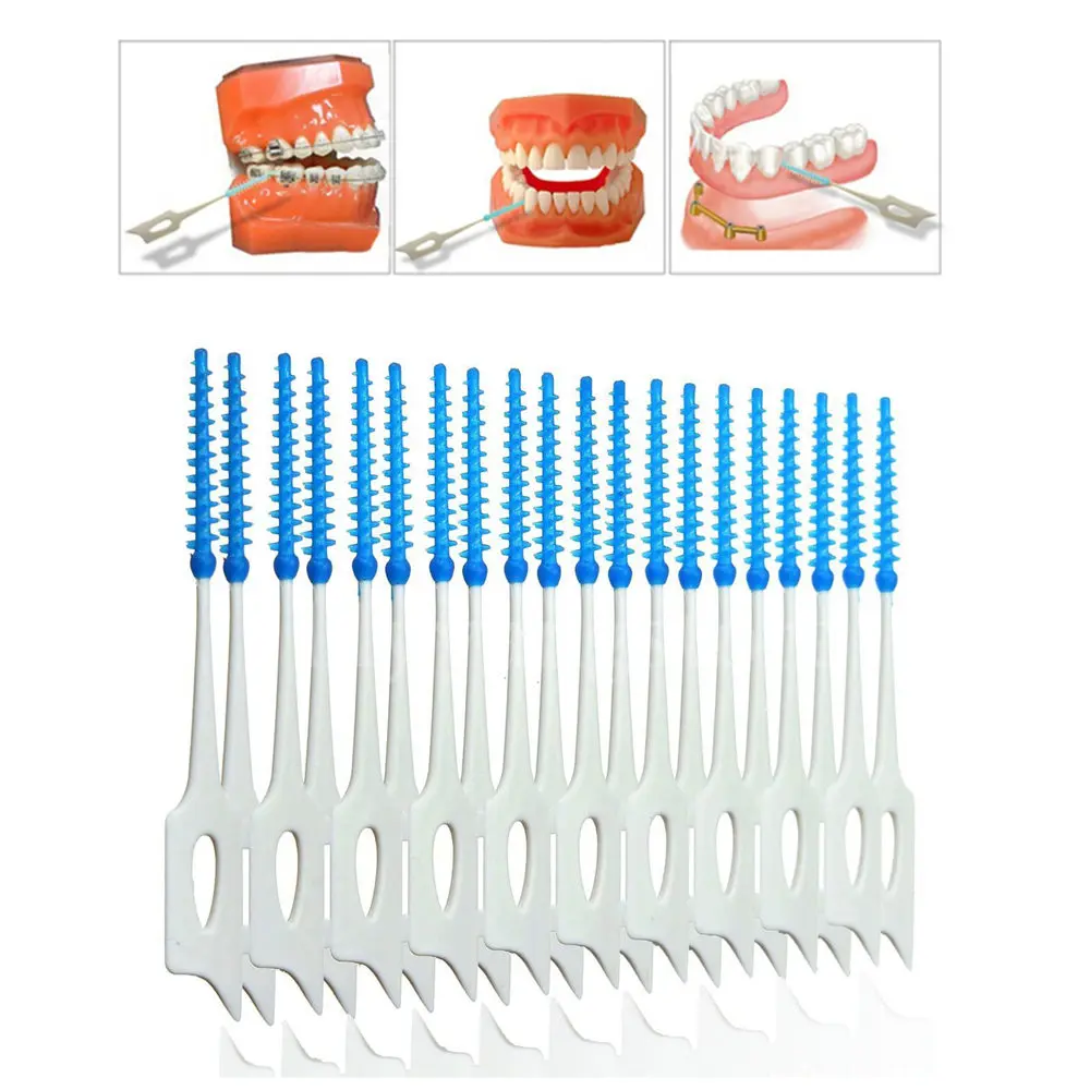 40pcs/pack Pro Interdental Floss Brushes Dental Teeth Oral Care Clean