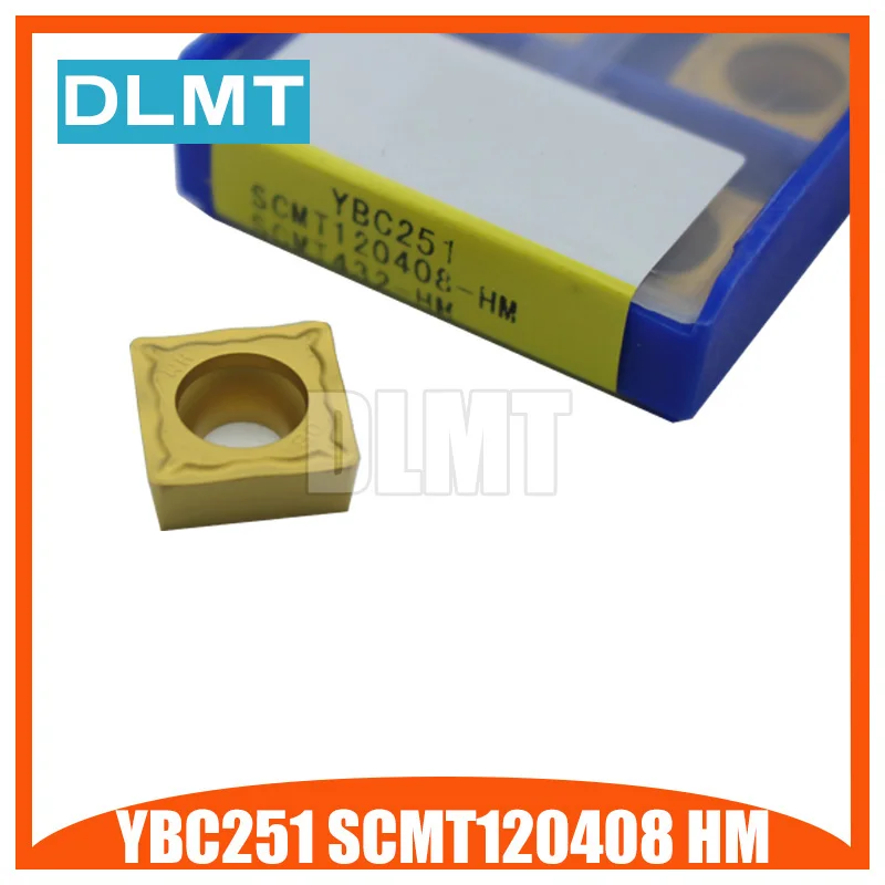 10 шт. YBC251 SCMT120408 HM цементированные карбидные режущие инструменты токарные пластины CNC твердосплавный инструмент для обработки деталей вращения вставки для стали