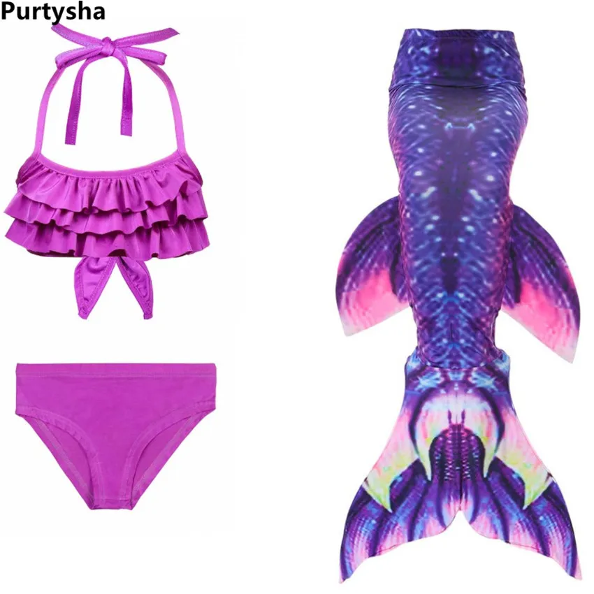 Children Clothing Mermaid Bikini Swimsuit 3 piece Sets Toddler Girl