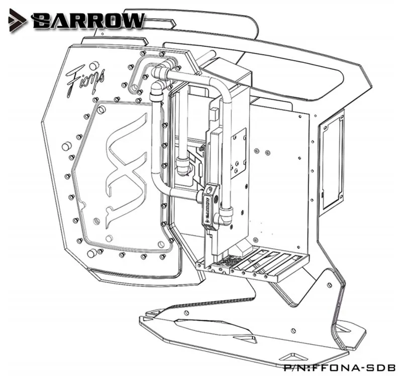 Барроу водный пластина для FUXK FIONA открытый Тип корпуса LRC2.0 кулер для воды строительный канал интегрированная доска