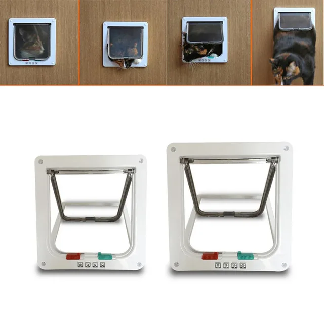 controllable 4 way locking indoor outdoor pet cats small dogs door