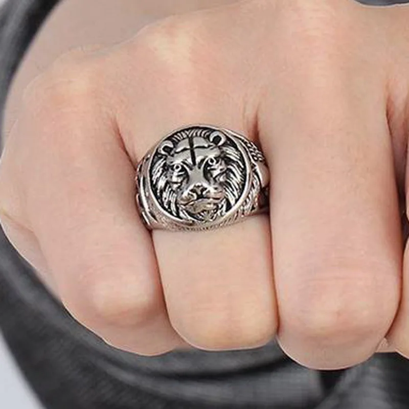Мужские кольца, новая мода 316L, нержавеющая сталь, животное, Лев, перстень, кольца для мужчин, ювелирные изделия для мальчиков