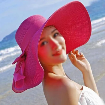 

Women Sunshade UV Protection Wide Brim Sun Hat Summer Visor Hat Beach Cap