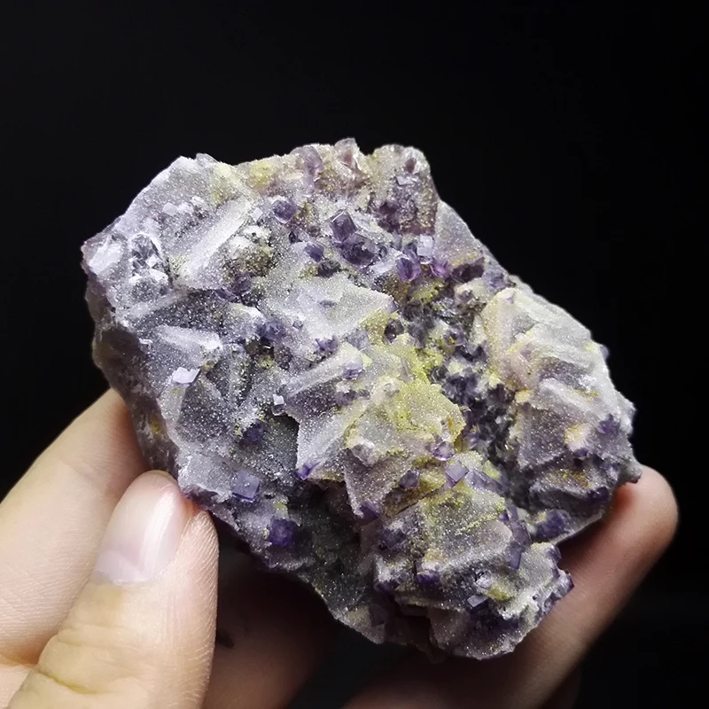 

220g NATURAL Stones and Minerals purple octahedral fluorite quartz crystal RARE ORE UNIQUE SPECIMENS ZML5 39