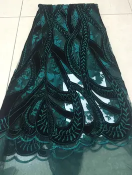

New Designs African French velvet Lace Fabric High Quality Nigeria african French velvet Net Lace 2018 For Women