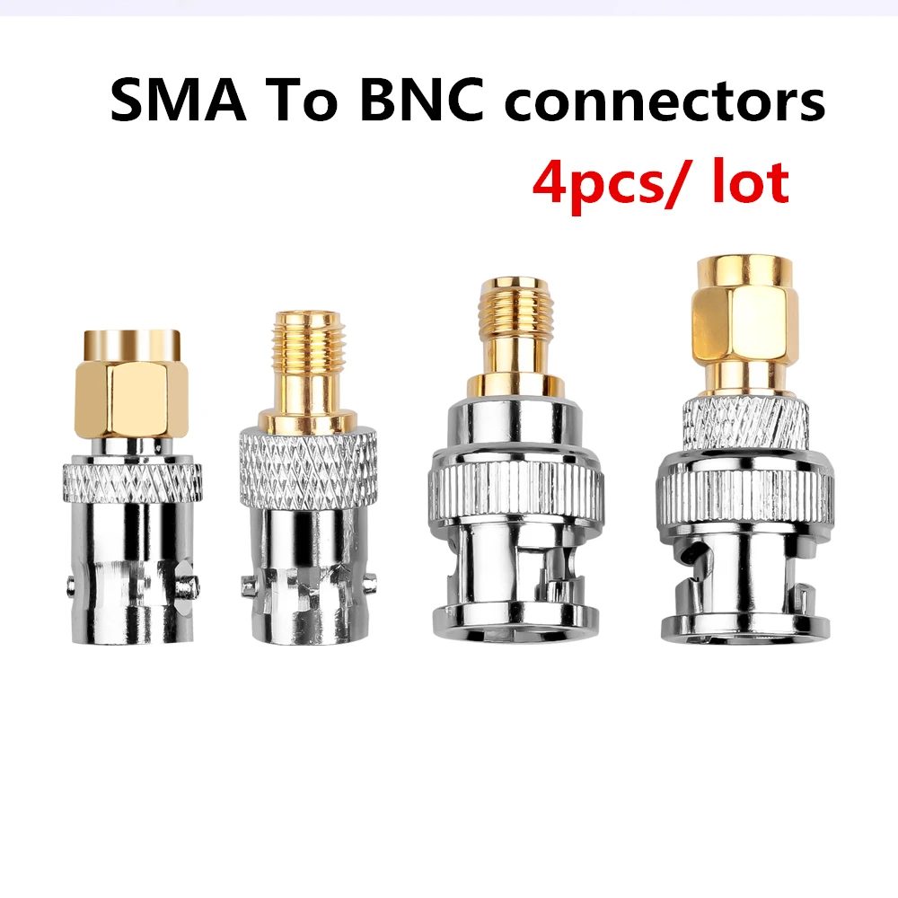 4 шт./лот разъемы BNC SMA Тип штекер RF разъем адаптер тестовый преобразователь кабели