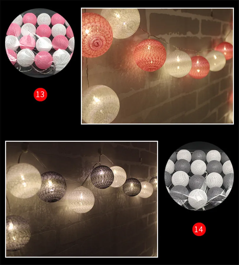10 легкий хлопок мяч свет строка детская спальня палатки декоративные огни Рождественские вечерние свет строка