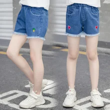 Популярные летние шорты для малышей модные красивые короткие джинсовые шорты для детей 4, 5, 7, 9, 11, 13 лет джинсовые шорты с кисточками для девочек