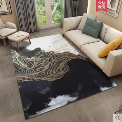 

Thickened coral velvet plain carpet Living room coffee table cushion bedroom bedside blanket full of coral fleece slip door mat