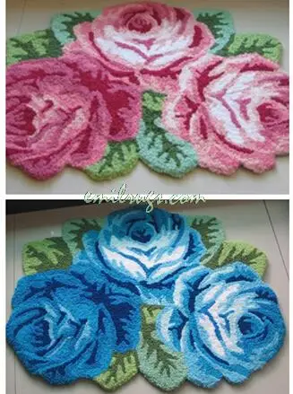 2014 Rushed Tapete Rose Carpets Three Garden Roses Decorative Rugs Bed Mats New House Doormat Chair