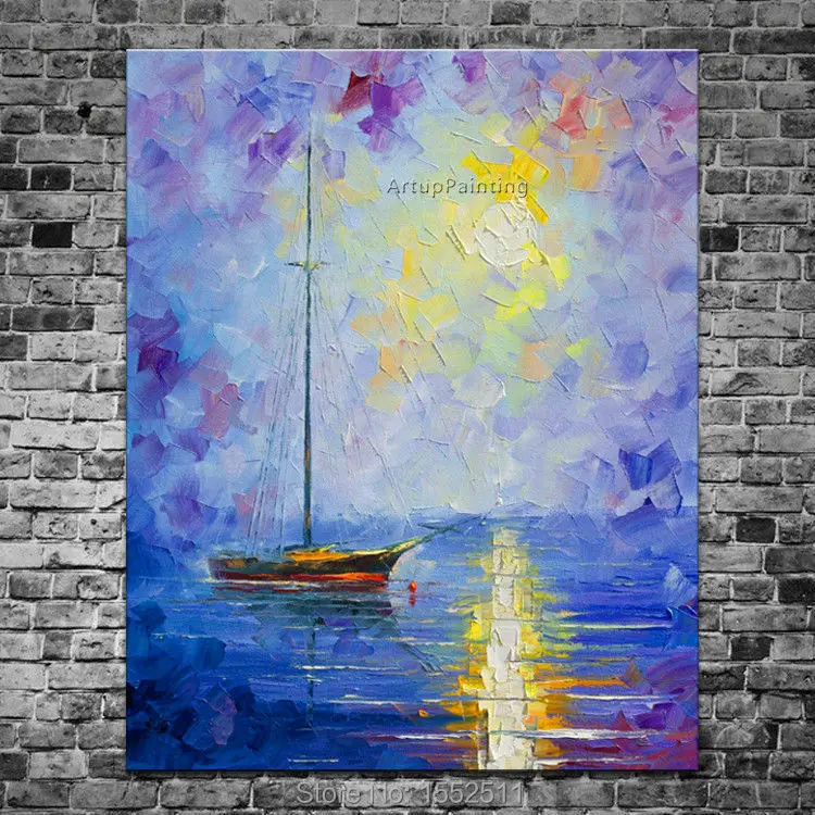 Household adornment ship painting abstract oil painting canvas wall picture modern household to decorate the living room