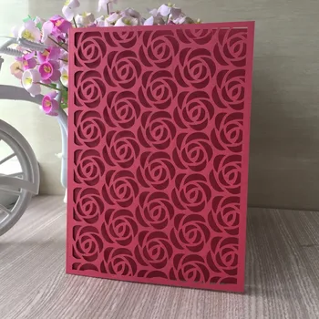 

25pcs New Rose Flower Wedding Party event decoration Invitation cover Card wedding wishing well card bridal shower greeting card