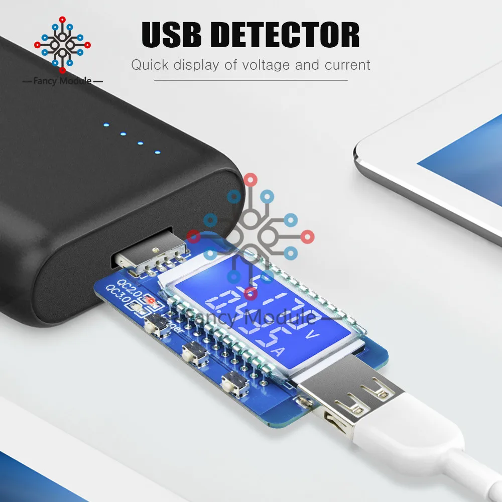 QC2.0 QC3.0 4 V-28 V Электрический афера мощность триггер ЖК-цифровой USB тестер с ЖК-экраном звуковой сигнал тревоги напряжение переменного тока метр тестер Вольтметр Амперметр