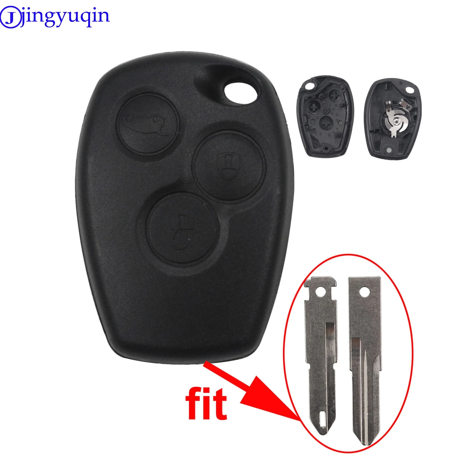 

jingyuqin 3 Buttons Replacement Remote Key Shell Cover FOB Case for Renault Logan Sandero Clio Fluence Vivaro Master Traffic