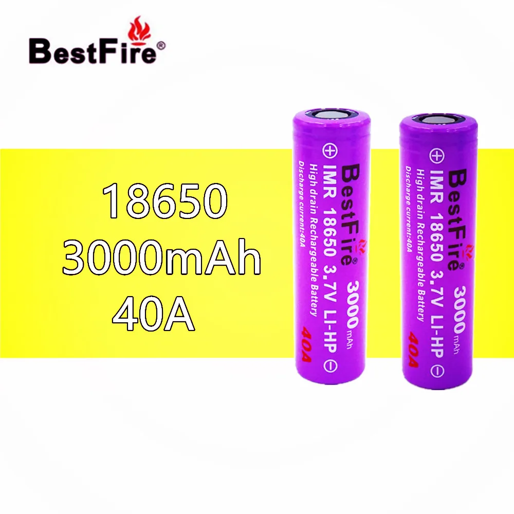 2 шт. Bestfire 18650 3 7 V 40A литий-ионная аккумуляторная батарея 3000mAh для SMOK Alien I PRIV Box Mod Kit
