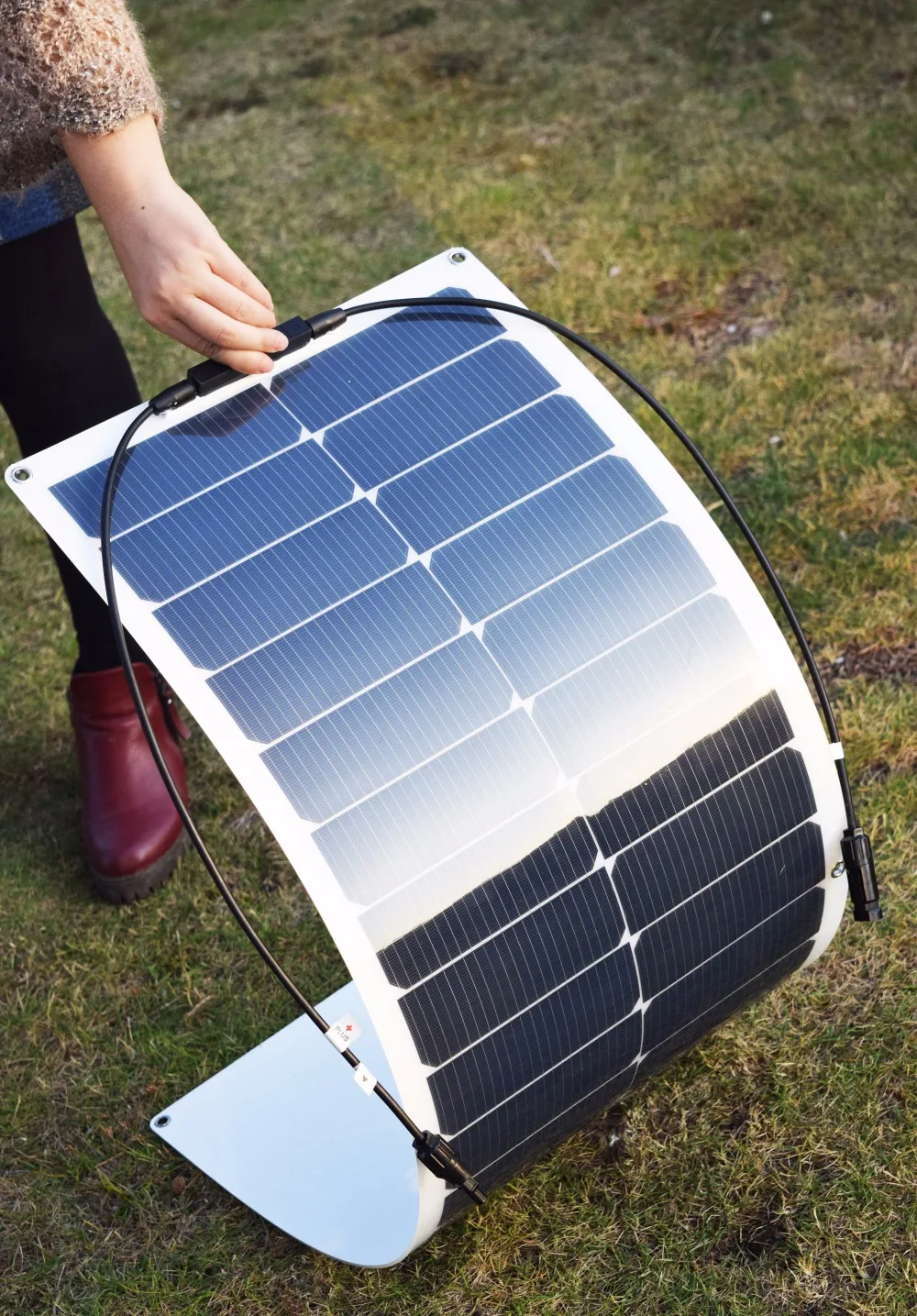 Гибкая ячейка солнечной панели 50 Вт 10A PMW USB контроллер pv разъем для 12 В батареи RV