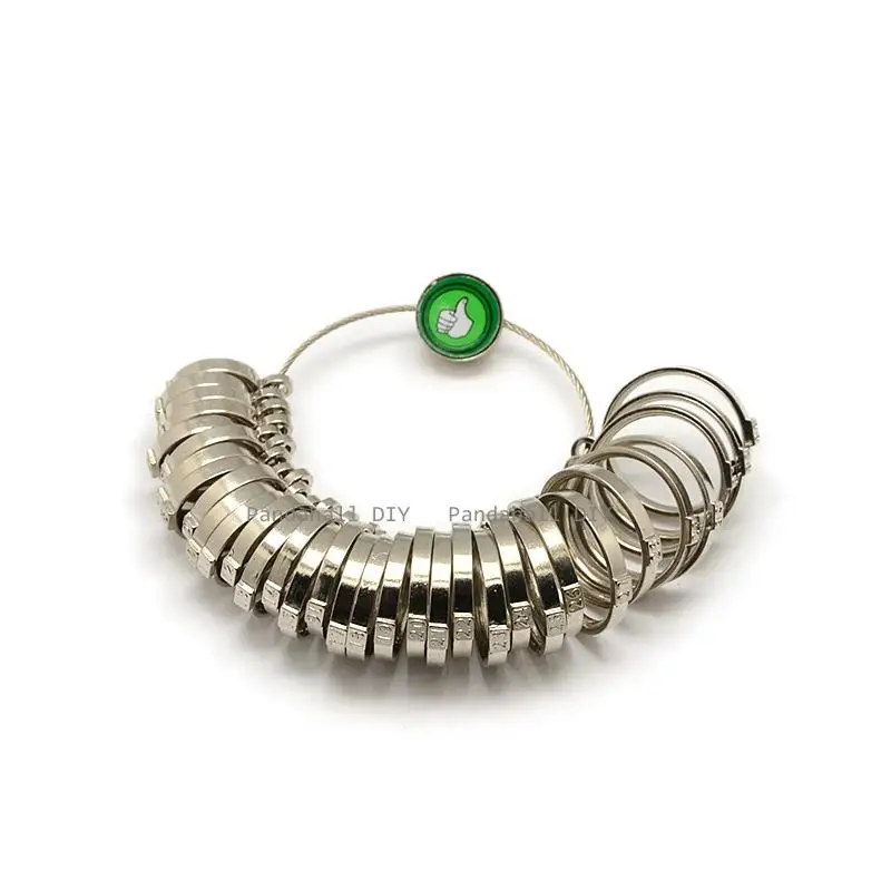 33pcs/set Silver Metal Ring Sizers Finger Sizing Measure Gauge Set