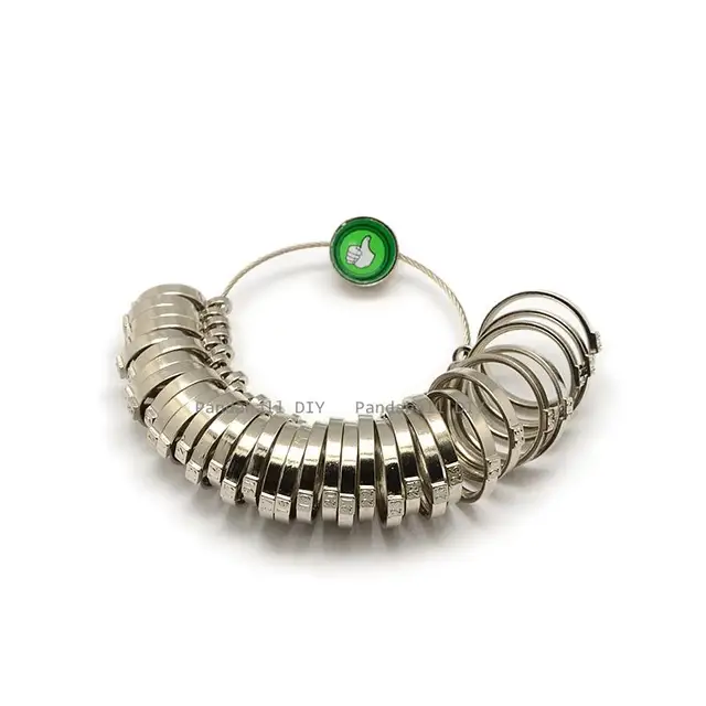 33pcs/set Silver Metal Ring Sizers Finger Sizing Measure Gauge Set