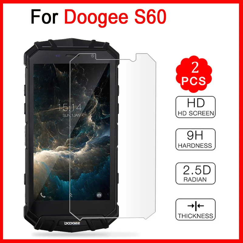 Закаленное стекло Для Doogee S60 2 шт. защитная Пленка премиум класса для S 60 чехол 5