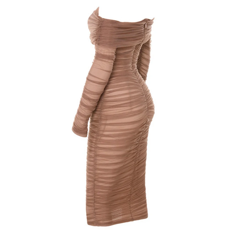 Seamyla Новое поступление облегающее платье женское с длинным рукавом Сетчатое Клубное сексуальное платье Лето элегантное вечернее платье