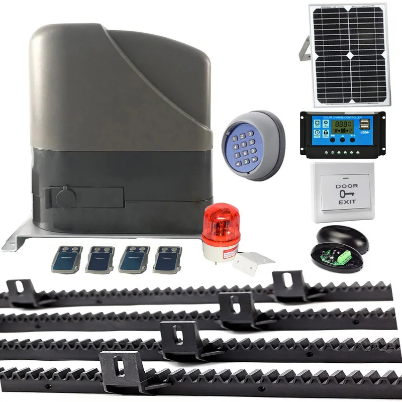 

800KGS 12VDC residetial gear system eletric sliding gate opener /sliding door motor Solar powered of 4M Racks