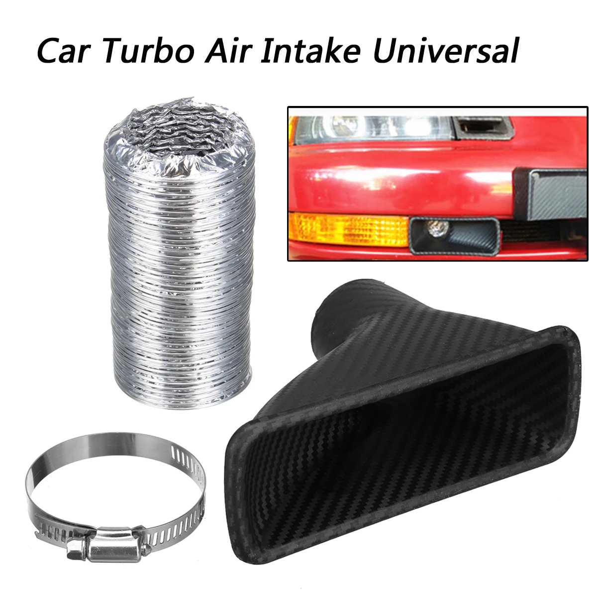 Universal Air Intake Pipe Aluminum Car SUV Air Intake Pipe Kit Front