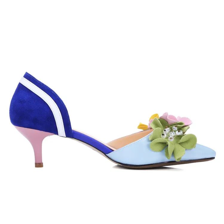 Г., замшевые туфли на высоком тонком каблуке, украшенные цветами, с острым закрытым носком, из искусственной кожи женская дизайнерская Модная элегантная простая обувь