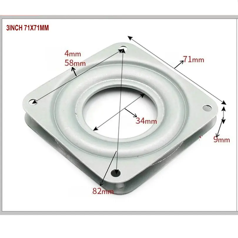 HQ SS05 2 дюйма(51X51 мм) 3 дюйма(71X71 мм) квадратная вращающаяся поворотная пластина Lazy Susan поворотный стол вращающийся подшипник для кресла и дивана