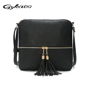 

Gykaeo 2020 Spring Front Fringed Zipper Pocket Women Messenger Bags Ladies Small Casual Tassel Flap Crossbody Bag Sac A Main