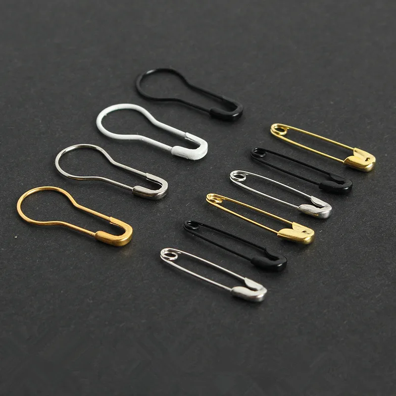 

50pcs/lot gold black silver Safety Pins for Clothing tag pin Calabash Gourd Shape Pin Markers Pins Craft Sewing Knitting Stitch