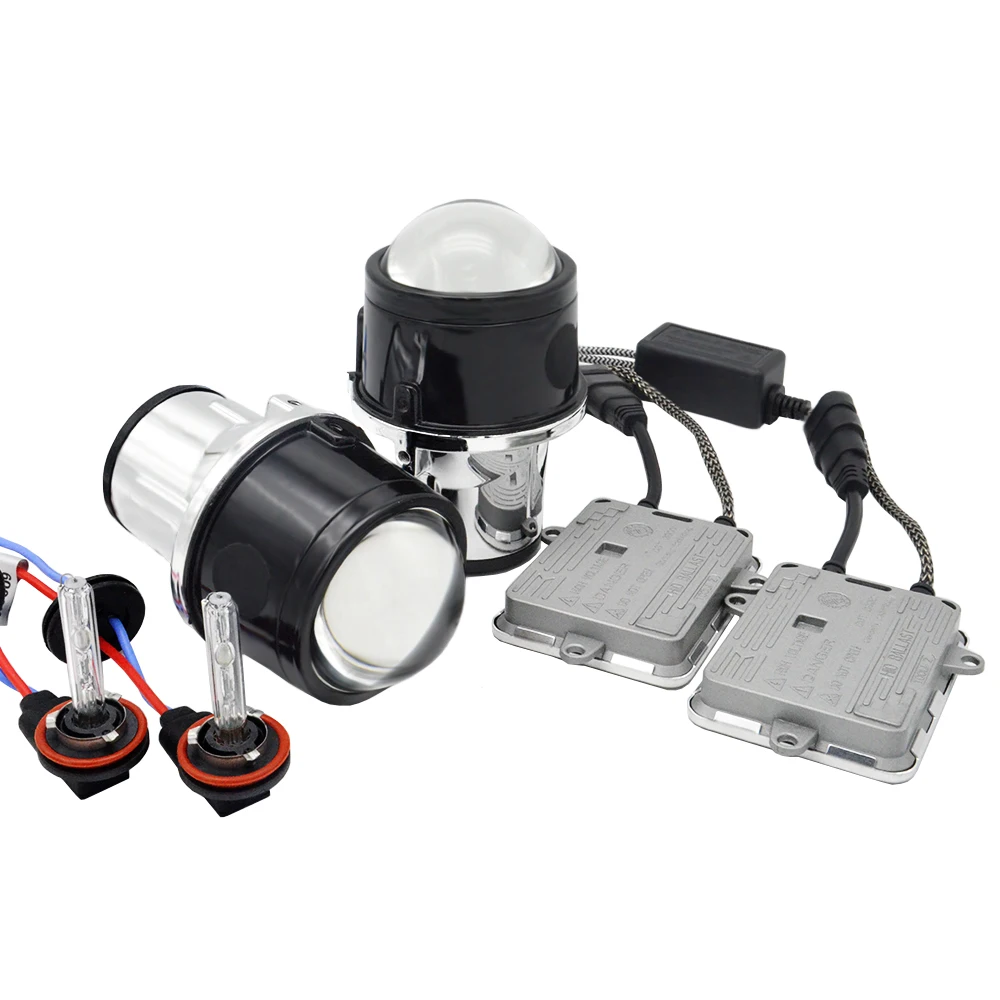 2,5 дюймов HID Bi xenon(би ксенон противотуманный прожектор объектив с 55 Вт AC H11 xenon kit для универсального/Ford/Toyota/Nissan Автомобильные фары усовершенствованная лампа