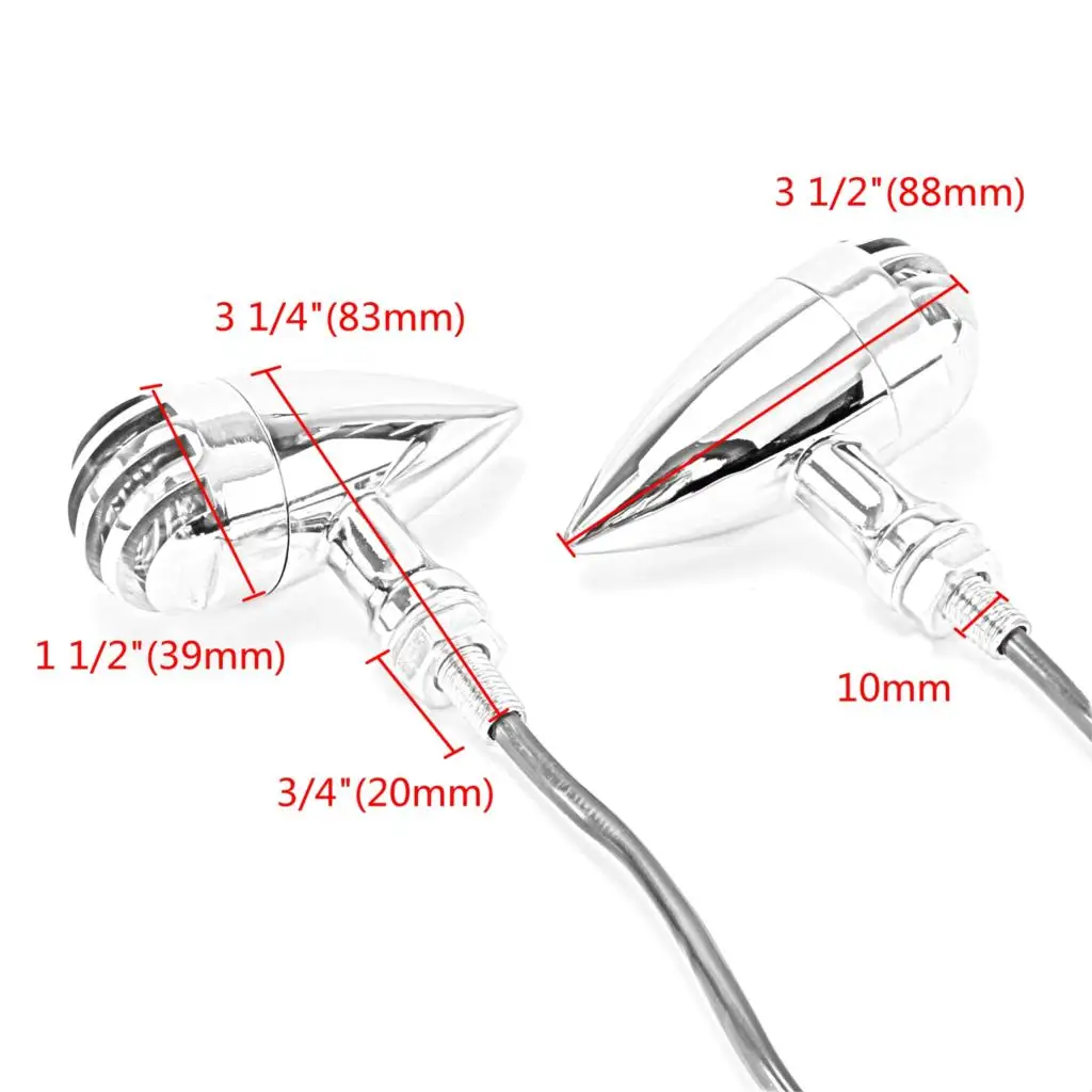 Хром Пуля мотоцикл указатель поворота светильник Янтарный мигалка лампа для Harley Honda Yamaha Suzuki Bobber Chopper Cruiser
