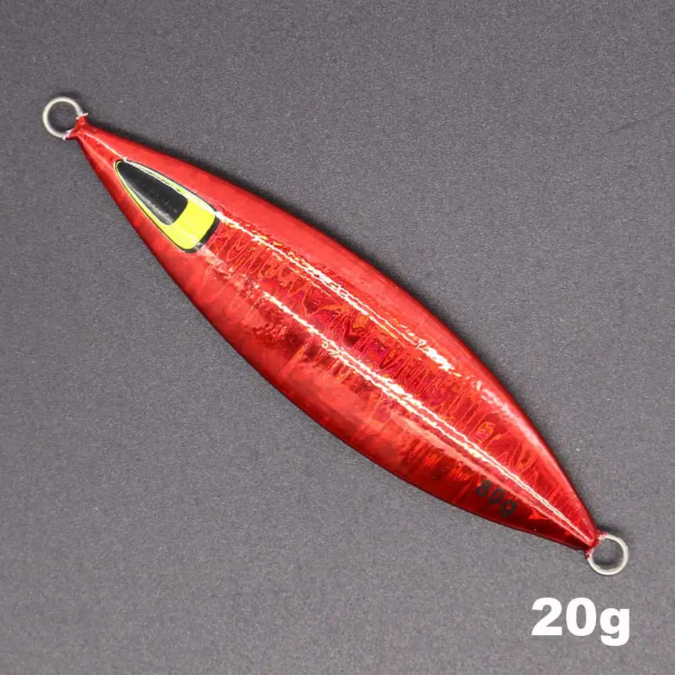 Casfun медленный джиг 20 г 40 г 60 г 80 г джигггинг приманка металлические приспособления приманка для соленой воды жесткая приманка для рыбалки - Цвет: C 20g