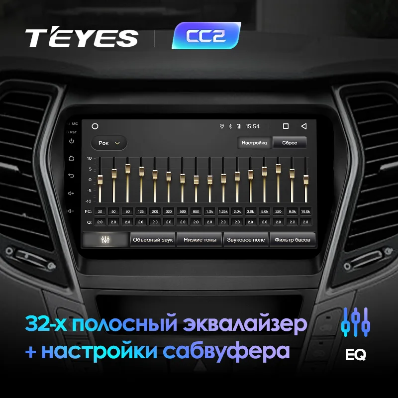 TEYES CC2 Штатная магнитола для Хендай Санта Фе 3 Hyundai Santa Fe 3 2013 Android 8.1, до 8-ЯДЕР, до 4+ 64ГБ 32EQ+ DSP 2DIN автомагнитола 2 DIN DVD GPS мультимедиа автомобиля головное устройство