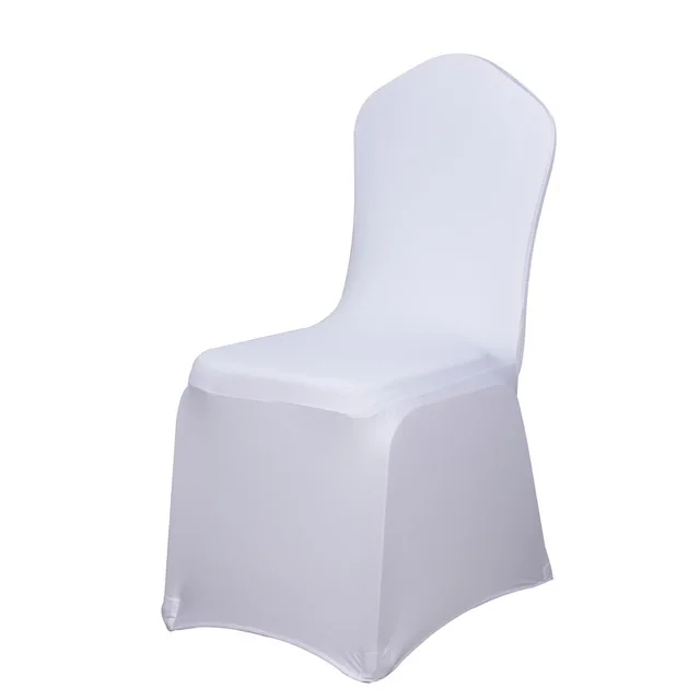 100 шт./лот Универсальный белый чехол для кресла спандекс эластичная лайкра отель банкет вечерние свадебные чехлы на стулья