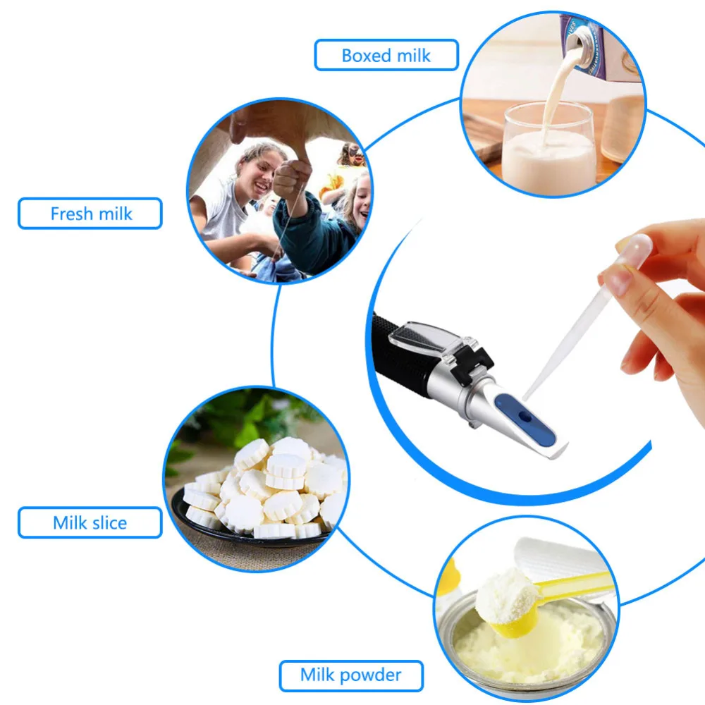 Yieryi Ручной рефрактометр цифровой измеритель концентрации молока 0-20% тестер молока гидрометр Brix встроенный ATC