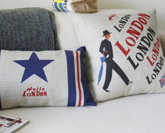 النمط البريطاني لندن القطن وسادة وسادة الموضة بوهيميا وسادة ل مكتب المنزل سائد أريكة 4 قطعة/الوحدة
